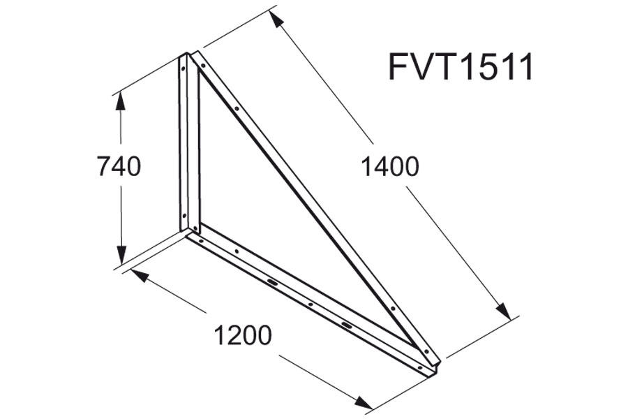 Triangolo singolo verticale per pannelli fotovoltaici FVT1511