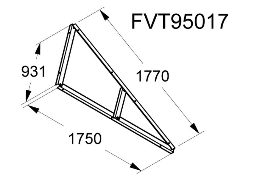 Triangolo doppio orizzontale zavorrato per pannelli fotovoltaici FVT95017