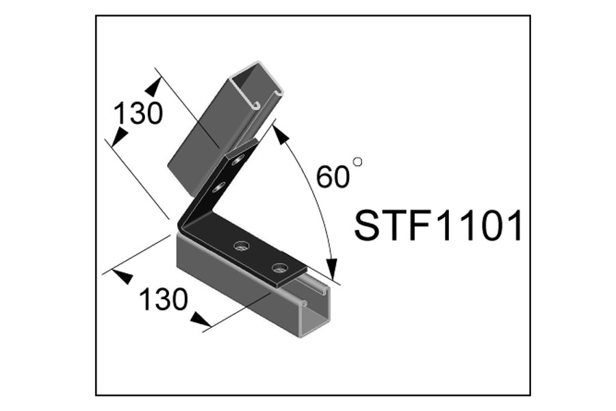 Staffa in acciaio zincata a caldo angolo 60° STF1101