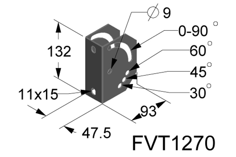 Staffa ad angolazione variabile FVT1270